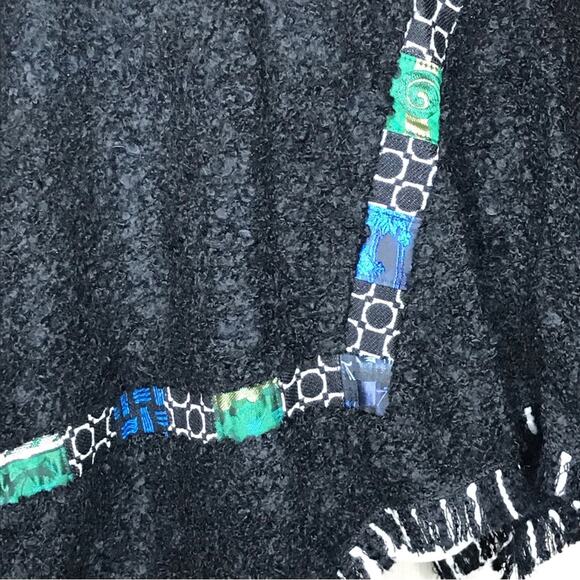 Canvasbacks Vintage Fringed Boucle Poncho-Size M/L-Silk, Cashmere,& Wool Blend - Picture 6 of 15